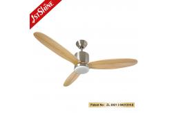 China Dimmable LED 52 Inches Solid Wood Ceiling Fan Light With Smart App Control supplier
