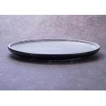 OEM ODM White And Black Line Round Ceramic Dinner Plate