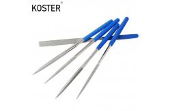 China Customized Diamond Coted Needle File 10PCS Half Round Shaped Plastic Coated Grip Handle supplier