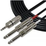 Full Metal 1/8 TRS Stereo Audio Link Cable 3.5mm to 6mm Cords for iPhone / iPod for sale