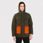 Washable Men's Heated Body Warmers 7.4V Rechargeable Heated Jacket with 4 Heating Zones for sale