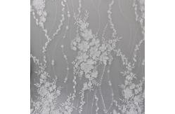China Delicate Embroidery Polyester On Nylon Mesh Lace Fabric With 3D Flower Design supplier