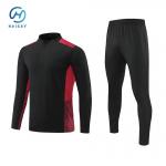 Custom Football Training Tracksuit Set Long Sleeve Zip Pullover and Trousers for sale