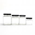 Square Bee Honey Glass Candy Jars , Durable Glass Food Container Easy To Use for sale