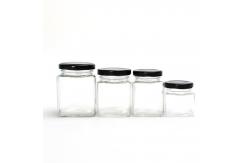 China Square Bee Honey Glass Candy Jars , Durable Glass Food Container Easy To Use supplier