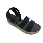 Open Toe Women Elastic Black Flatform Espadrille Sandals for sale