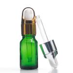 Green 10ml Oil Dropper Glass Bottle With Customized Surface Handling for sale