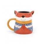 Wholesale 3D Animal orange squirrel shaped Ceramic Milk Mugs Porcelain Christmas Gift with Handpainting for sale