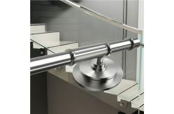 China Stylish PVD Stainless Steel Handrails with Round Plate Cover for Glass Applications supplier