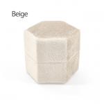 G96 Beige Velvet Hexagon Ring Box Elegant Jewelry Organizer for Gifts for sale