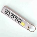 Minimalist Pilot Keychain - THEY KNOW HOW TO FLY Quote / Stylish Yellow Trim for sale
