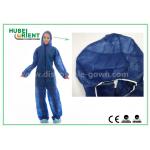 Disposable Non woven long sleeve coveralls With Elastic Wrists and Ankles , Size custom for sale