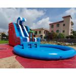 Multi Color Outdoor Inflatable Water Slides Bounce House With Pool for sale