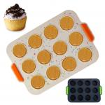 FDA Approved Colorful 12 Cavity Silicone Muffin Pan for sale