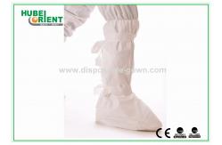 China Hospital Microporous Disposable Foot Gloves With Anti Slip PVC Sole supplier