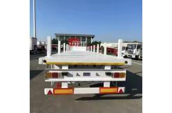 China CIMC 3 Axle 12400*2610*1550mm Customized Design Side Column Flatbed Semi Trailer supplier