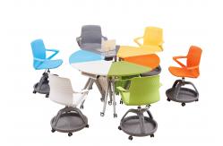 China ABS PP Office Desk And Chair Set H680*W450*D400mm Cup Holder Available supplier
