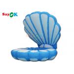 Blue And White Sea Giant Inflatable Clam Shell Stage Decoration With Led for sale