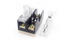 China 2P 35mm Din Rail Fuse Holder Twin 3AG Fuse Block With Polystyrene Cap supplier