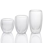 Clear High Borosilicate Double Insulated Glass Cups Mug In Bulk 250ml