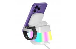 China Multifunctional 4 In 1 Wireless Charging Station With Rotational Body And Flipping Top supplier