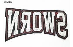 China Large Chenille Letter Patches Double Felt Background Personalized Embroidered Badges supplier