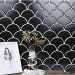 Dragon Scale Full Body Mosaic Ceramic Tiles Bathroom Background Wall Fish Scale Tile
