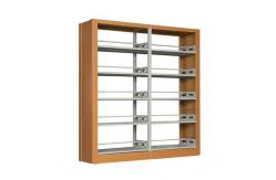 China Adjustable Plate 6 Layers Metal Woodgrain Library Bookshelves supplier