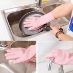 Hot Sale A Pair Cleaning Brush Silicone Dishwashing Scrubber Gloves with Factory price for sale