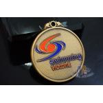 Swimming Football Or Flag Football Custom Sports Logo Medals Filling Soft Enamel With Texture Recessed for sale