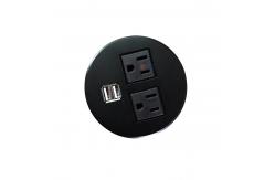 China Round Socket Table Dual Usb Charging Outlet Sofa Socket With 2 Power Socket supplier
