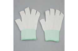 China Reusable Seamless Construction Half-Finger Polyester Glove Liners For Cleanroom supplier