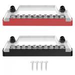 12V 100A Mini Power Distribution Terminal Bus Bar Max DC-150A 48V Cover 2M6+8M4 Posts for sale
