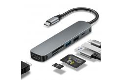 China USB C Hub HDMI Adapter 5Gbps With MicroSD TF Card Reader supplier