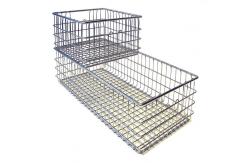 China High Strength Metal Sterilization Trays Wire Basket Stackable For Washing Processes supplier
