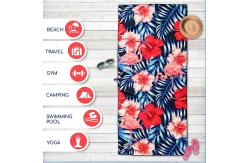 China Roll Packaging And Mesh Bag Custom Beach Towel With Digital Printing supplier