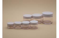 China Clear PETG Round Cream Jar ABS White Cap High Durability Not Easily Broken supplier