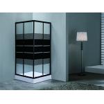 Stylish,Durable Square Shower Enclosures With Black Block Stripes Glass For Modern for sale
