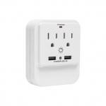 Wall Power Socket And Wall Tap One Input 2 Outlet 2 USB Surge Night Light UL cUL passed for sale