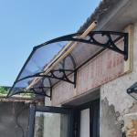 Customized PC Canopy With Black Frame And Polycarbonate Sail Material for sale