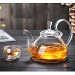 Small Loose Leaf Clear Glass Teapot With Glass Strainer / Lid Eco Friendly