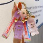 OEM Welcome Cute Diamond Bear Keychain Kawaii Keychains Wristlet Strap Wrist Lanyard for sale