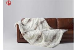 China Midweight Plush Faux Fur Blanket Machine Wash Dry Snow Leopard Lynx Exotic supplier