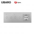 TuYa Zigbee Smart Switch Socket Combination White Black Gray Stylish Plug Sockets