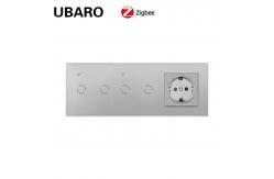 China TuYa Zigbee Smart Switch Socket Combination White Black Gray Stylish Plug Sockets supplier