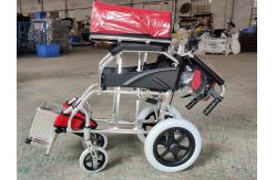 China Compact Lightweight Aluminum Manual Wheelchair With Solid Rear Wheel supplier