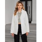 Short Cut Design and Strategic Fabric Paneling Woman Sping Autumn Coat with Drawstrings Included for sale
