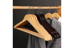 China Eco Friendly Wooden Coat Hangers In Bulk For Clothes Non Slip supplier