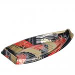 Boat Shape PS Plastic Sushi Tray Stackable Eco Friendly for sale