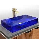 Tap Hole Free Glass Vessel Basins With Glazed Material CUPC Certificate for sale